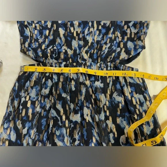 FRENCH CONNECTION Navy blue and gold waist cutout mini dress size 8. - Picture 15 of 16